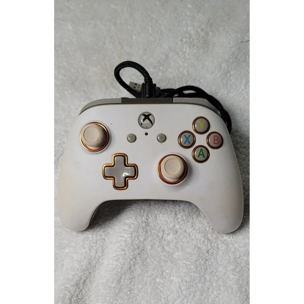 PowerA Enhanced Wired Controller Xbox Series X S One PC White Gold 1514146-02